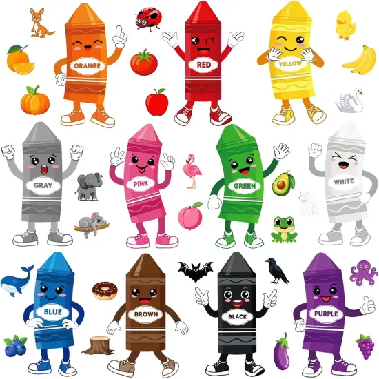 36 Pcs Color Bulletin Board Decorations for Classroom,Color Crayon Posters {1}