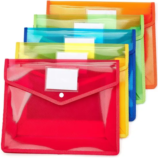 Plastic File Folder Poly Envelope - (Assorted Colors) {2}
