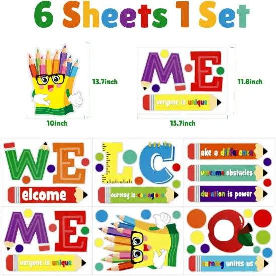Welcome Window Door Clings Stickers,Welcome Poster for Classrooms Door Decorations {2}