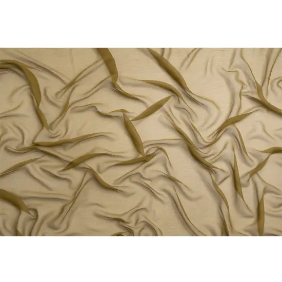 1 Yard Fir Green Crinkled Silk Chiffon Fabric Sheer Lightweight Perfect for Party Dresses, 43 Inches Wide {3}