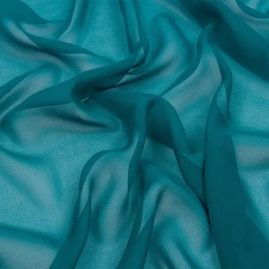 1 Yard Deep Teal Silk Chiffon Premium Solid Lightweight 44 Inch Width {2}