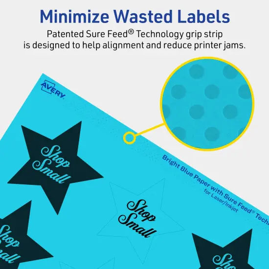 Avery Bright Blue Paper Labels, 2-1/4" x 2-3/8" Star {4}