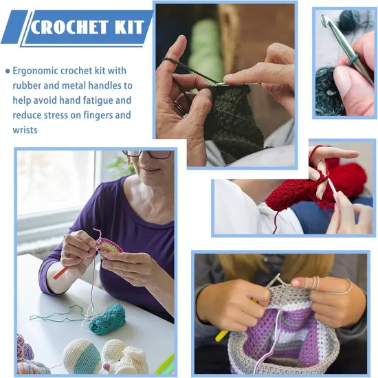 120Pcs Crochet Needles Set - Crochet Hooks with Case, Stitch Markers, Blunt Needles, Plastic Sewing Needles, Stitch Holders, Crochet Knitting Accessories, Crochet Kit for Beginners {5}