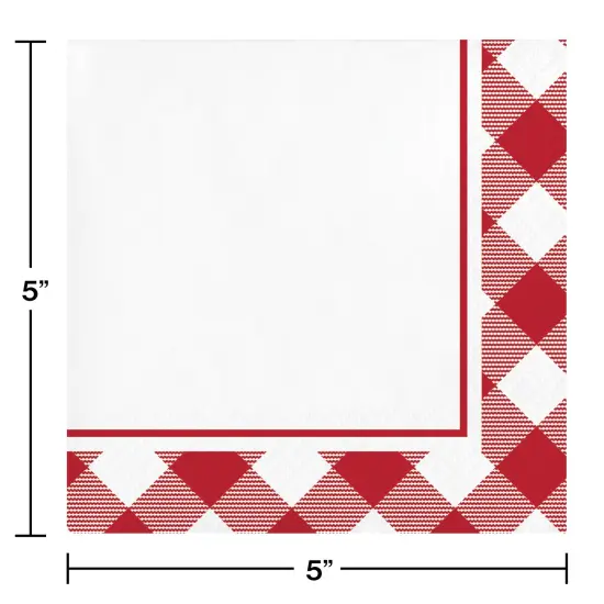 192 pc Bulk Classic Gingham Beverage Napkin {2}