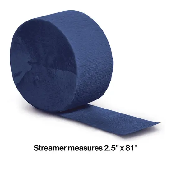 12 pc Bulk Navy Crepe Streamer 81 ft {2}