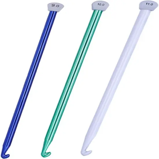 Crochet Hook 9mm 10mm 11mm Long Crochet Hooks Set 3pcs Extra Long Crochet Hook 13.8 Metal Afghan Crochet Needles for Crocheting {1}