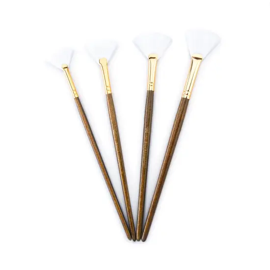 RSET-9166 | 4pc White Taklon Fan Brush Set {5}