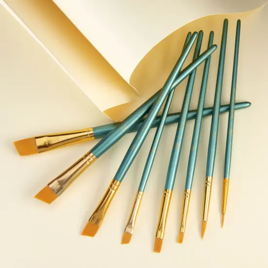 RSET-9186 | 8pc Golden Taklon Variety Brush Set {5}
