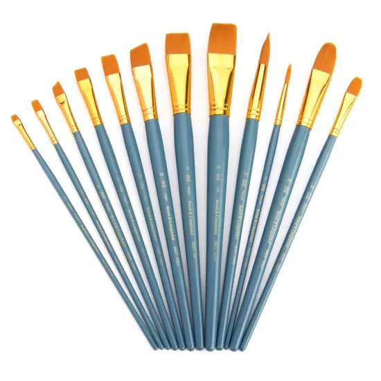 RSET-9305 | 12pc Golden Taklon Long Handle Variety Brush Set {2}