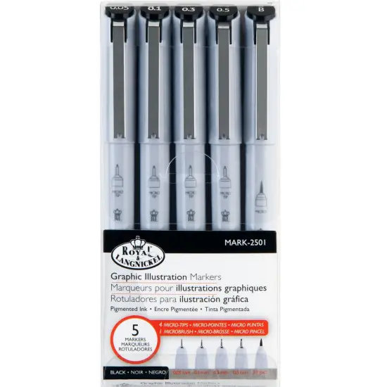 MARK-2501 | 5pc Graphic Illustration Markers {1}