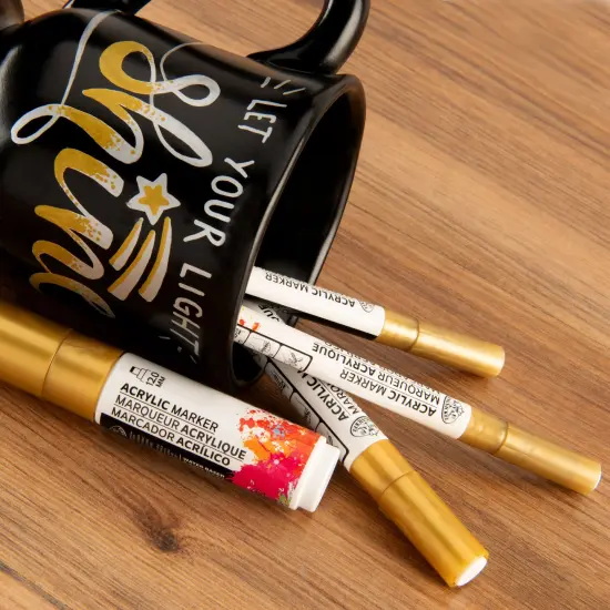 MARK-2703 | 4PC Gold Acrylic Paint Markers {2}