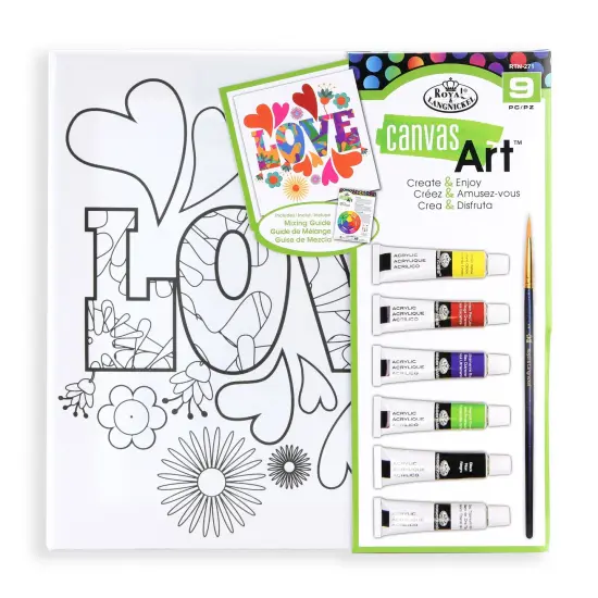 RTN-271 | Canvas Art&trade; 9pc Acrylic Painting "Love" Art Set {1}