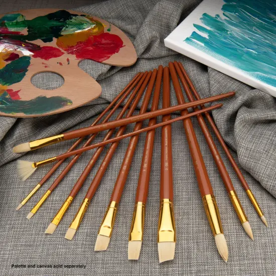 RSET-9318 | 12pc Bone Taklon Long Handle Variety Brush Set {3}