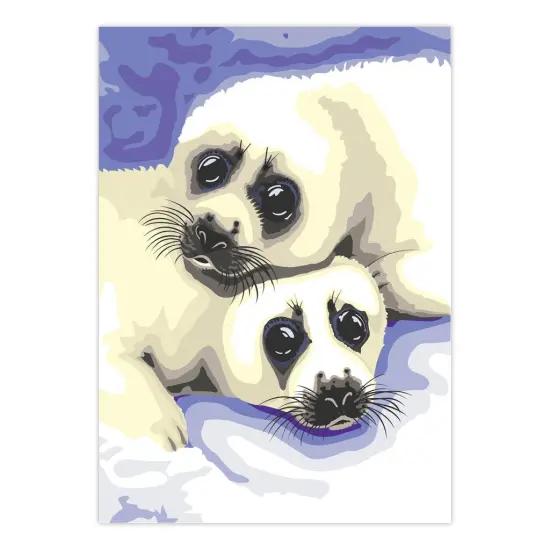 PJS40 | Painting by numbers&trade; 10pc 8.75" x 11.375" Seal & Pup Painting Project {2}