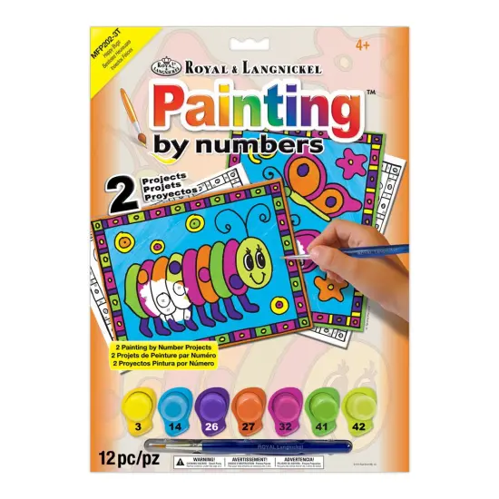 MFP202 | Painting by numbers&trade; Children's 12pc 8.75" x 11.75" Happy Bugs Painting Project 2-Pack {1}