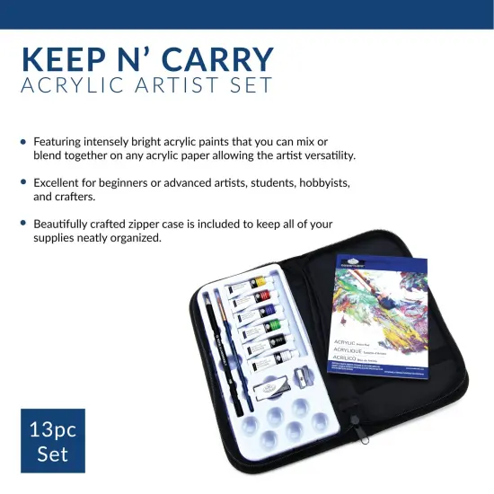 RSET-KCAP | Essentials&trade; 13pc Acrylic Painting Keep N' Carry Travel Art Set {3}
