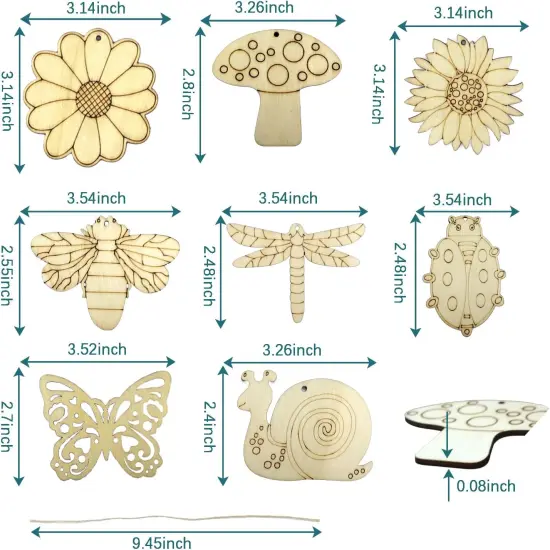 80 PCS Unfinished Wooden Cutouts {4}