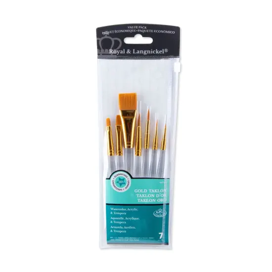 RSET-9170 | 7pc Golden Taklon Variety Brush Set {1}