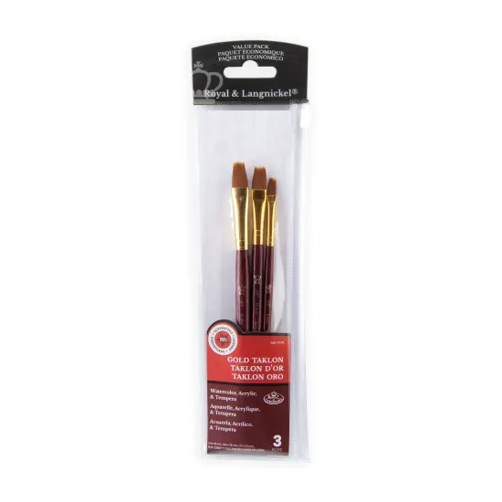 RSET-9148 | 3pc Golden Taklon Flat Comb&trade; Brush Set {1}