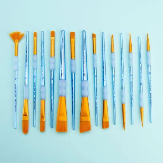 RCC 601 | Crafter's Choice&trade; 15pc Golden Taklon Variety Brush Set {2}