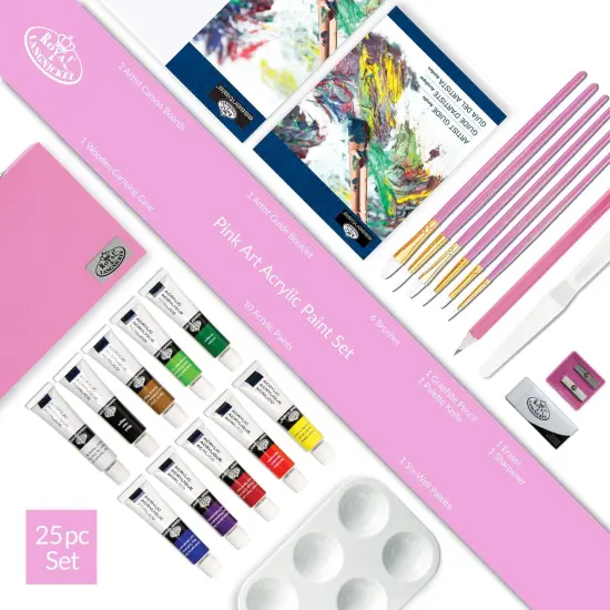 PA-ACR3000 | Pink Art&trade; 25pc Beginner's Acrylic Painting Travel Art Set {6}