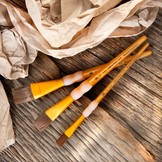 RCC 230 | Crafter's Choice&trade; 3pc Synthetic Camel Hair Flat Brush Set {2}