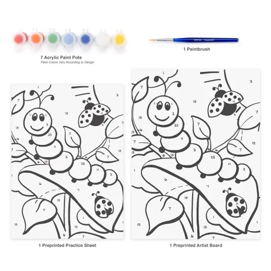 MFP23 | Painting by numbers&trade; Children's 10pc 8.75" x 11.75" Caterpillar & Ladybug Painting Project {3}
