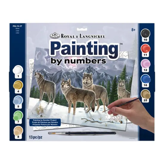 PAL19 | Painting by numbers&trade; 13pc 11.25" x 13.375" Wolves Painting Project {1}