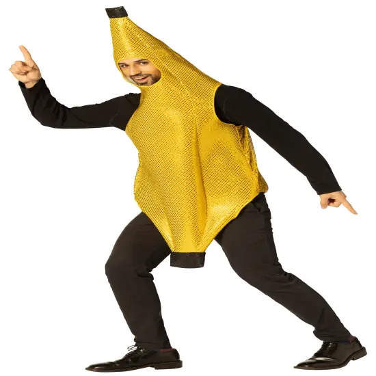 Glitzy Sequin Ultimate Banana Costume, Adult One Size & XXS {1}