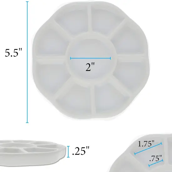 The Beadsmith Ceramic Mixing Palette, Sunflower Design Bead Tray, Arts & Crafts Accessories Organizer, 5.5' x 5.5' x .5', 9 Compartments (1 Palette) {4}