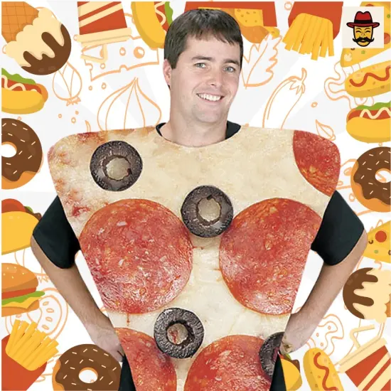 Funny Pizza Slice Costume For Food Themed Halloween Tunic Outfit {5}
