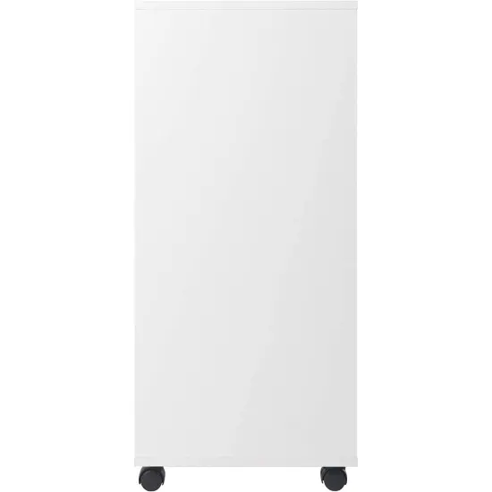 Wood 7-Drawer Storage Cabinet Chest with Casters and Lock White {4}