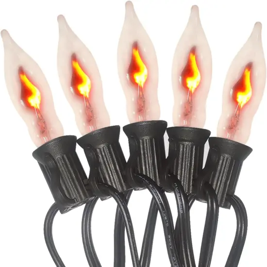 10FT - 10 Vintage Halloween Flickering Flame Lights {1}