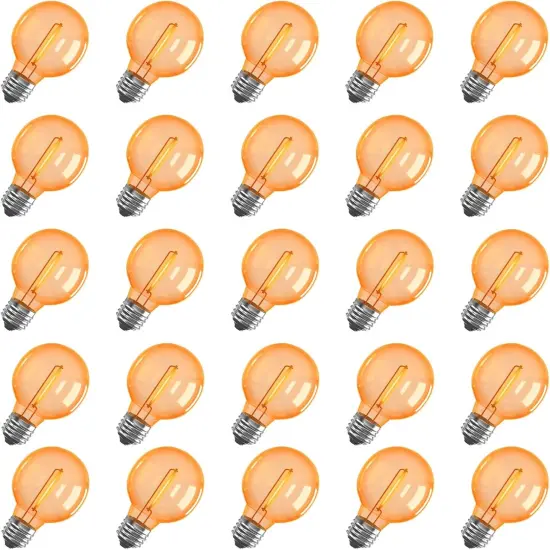 25 Pack G40 LED Halloween Orange String Lights Bulbs Replacement {1}