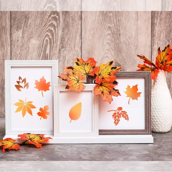20 Pieces Autumn Leaf Stencils {6}