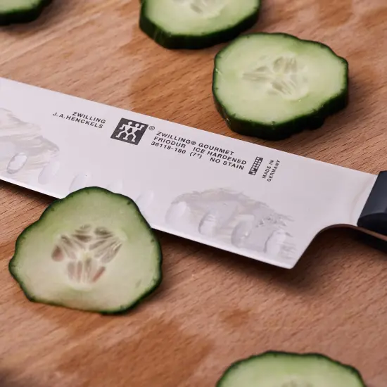 ZWILLING Gourmet 7-inch Hollow Edge Santoku Knife {5}