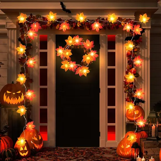 12 Pack Fall Leaves Garland Decor {3}
