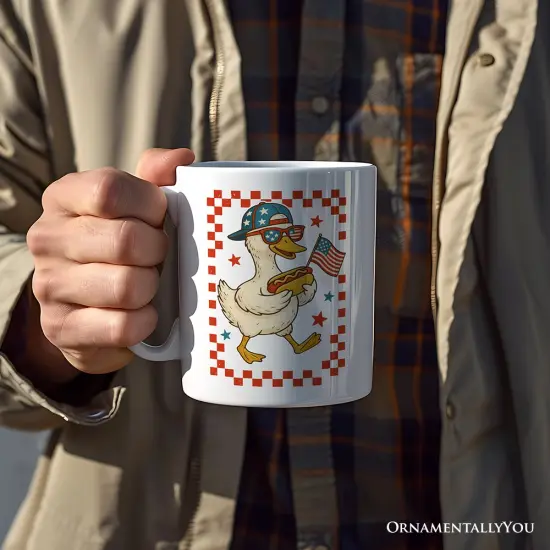 4th of July Patriotic Duck Mug, Funny Independence Day Gift {2}