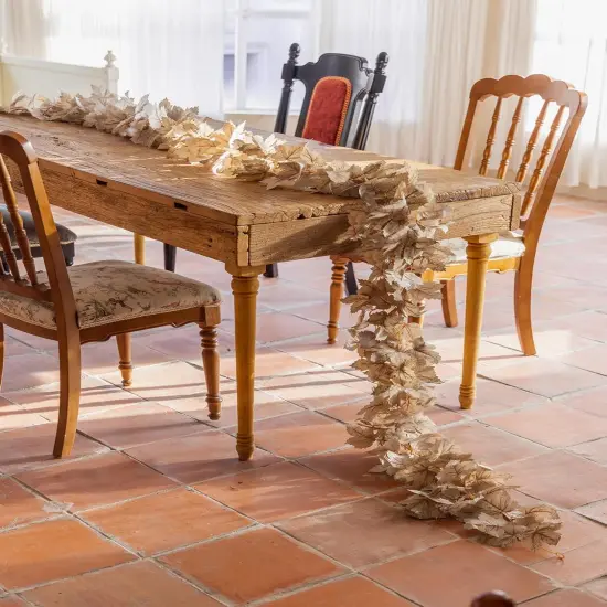 6PCS Beige Fall Maple Leaves Garland, 5.6Ft {3}