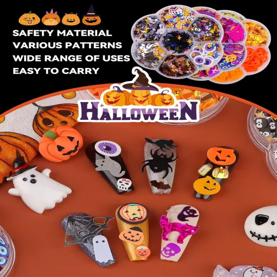 3D Boxes Halloween Nail Art Glitter {2}