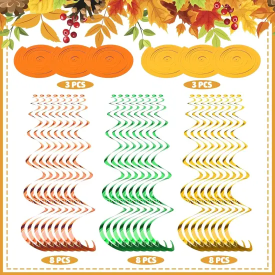 30 Pcs Fall Leaves Hanging Swirls Ceiling Decorations {3}