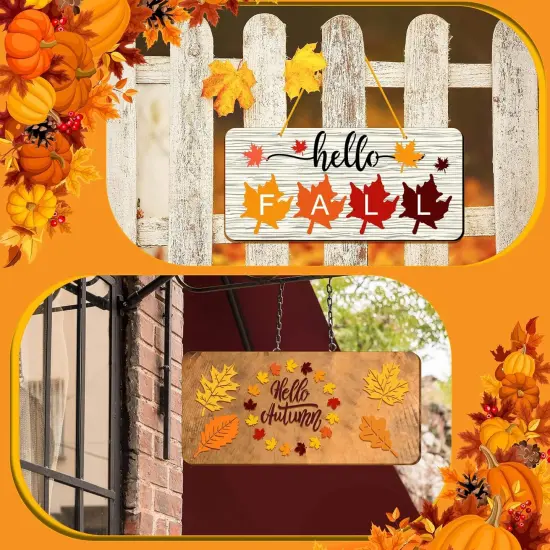 11 Pieces Fall Painting Stencils Autumn Stencil (Maple,8 x 8 Inch, 6 x 12 Inch) {3}