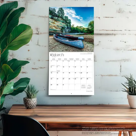 The Natural State | Arkansas Places | 2026 12 x 24 Inch (Hanging) Monthly Square Wall Calendar | Plastic-Free {5}
