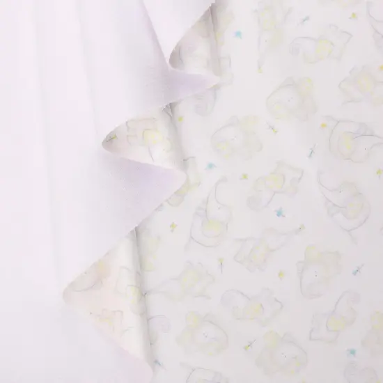 Mook Fabrics Elephant Flower Printed PUL-Terry Fabric [60 in. Wide] Yellow - By The Yard {2}