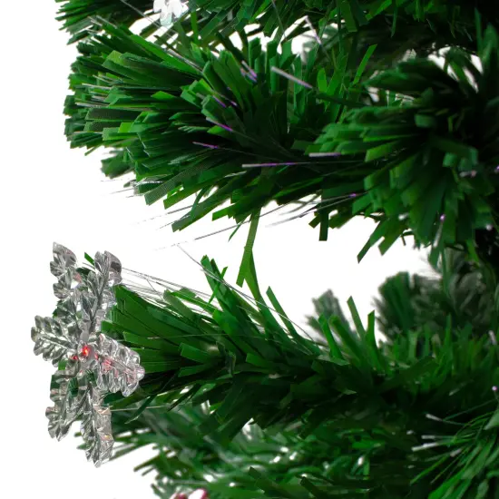Northlight Pre-Lit Potted Color Changing Fiber Optic Artificial Christmas Tree with Snowflakes - 3' Green {5}