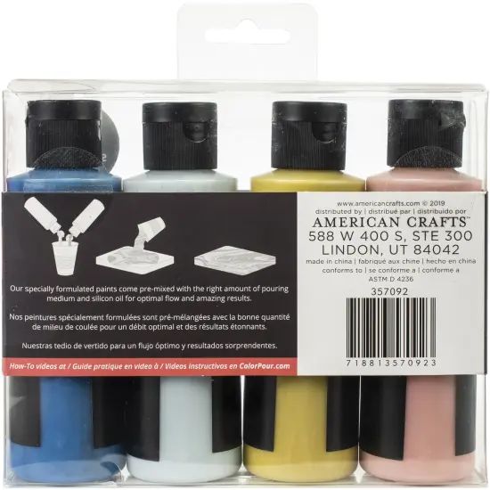 American Crafts Color Pour Magic Pre-Mixed Paint Kit 4/Pkg-Nostalgia {3}