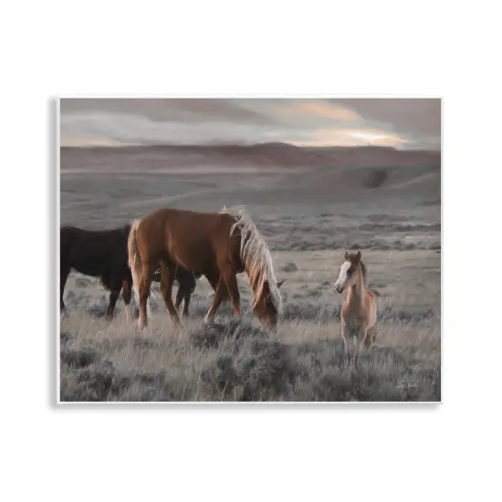 Stupell Industries Country Horses in Valley Wall Plaque Art Design by Lori Deiter {1}