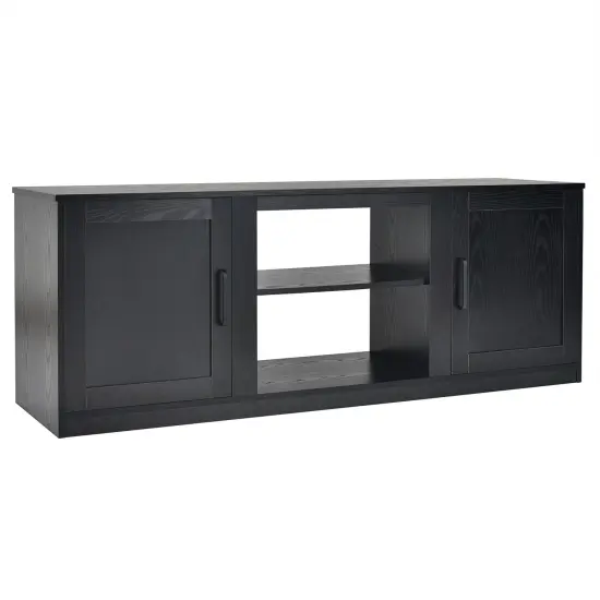 58 Inch TV Stand with 1500W Faux Fireplace for TVs up to 65 Inch Black {8}