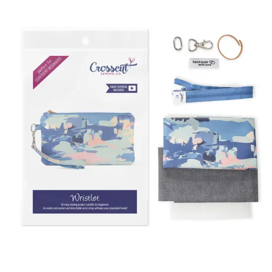 Crosscut Sewing Co.&reg; Wristlet Sewing Kit - Beginner Sewing Project Kit Abstract cloud {1}