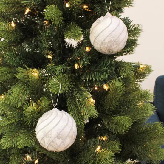 10cm Ball With Silver Slant Lines 2 Pcs {1}